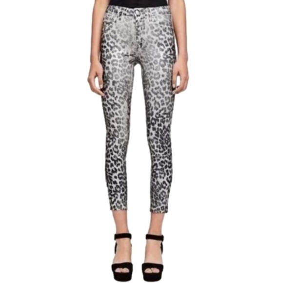 L’agence Margot High Rise Skinny Jeans Leopard Crackle Foil - Picture 1 of 10